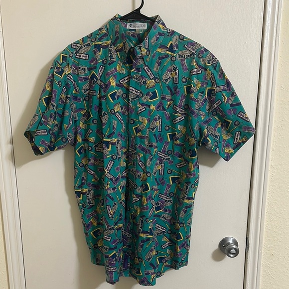 Vintage Columbia Fishing Short Sleeve Button Down Shirt - Picture 1 of 6